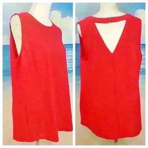 JULES & LEOPOLD Woman RED TUNIC Top Texture touch Lightweight STRETCH size 1x XL